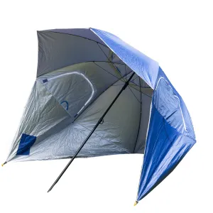 Havana Outdoors Beach Umbrella 2.4M Outdoor Garden Beach Portable Shade Shelter - Blue-NT_Rural