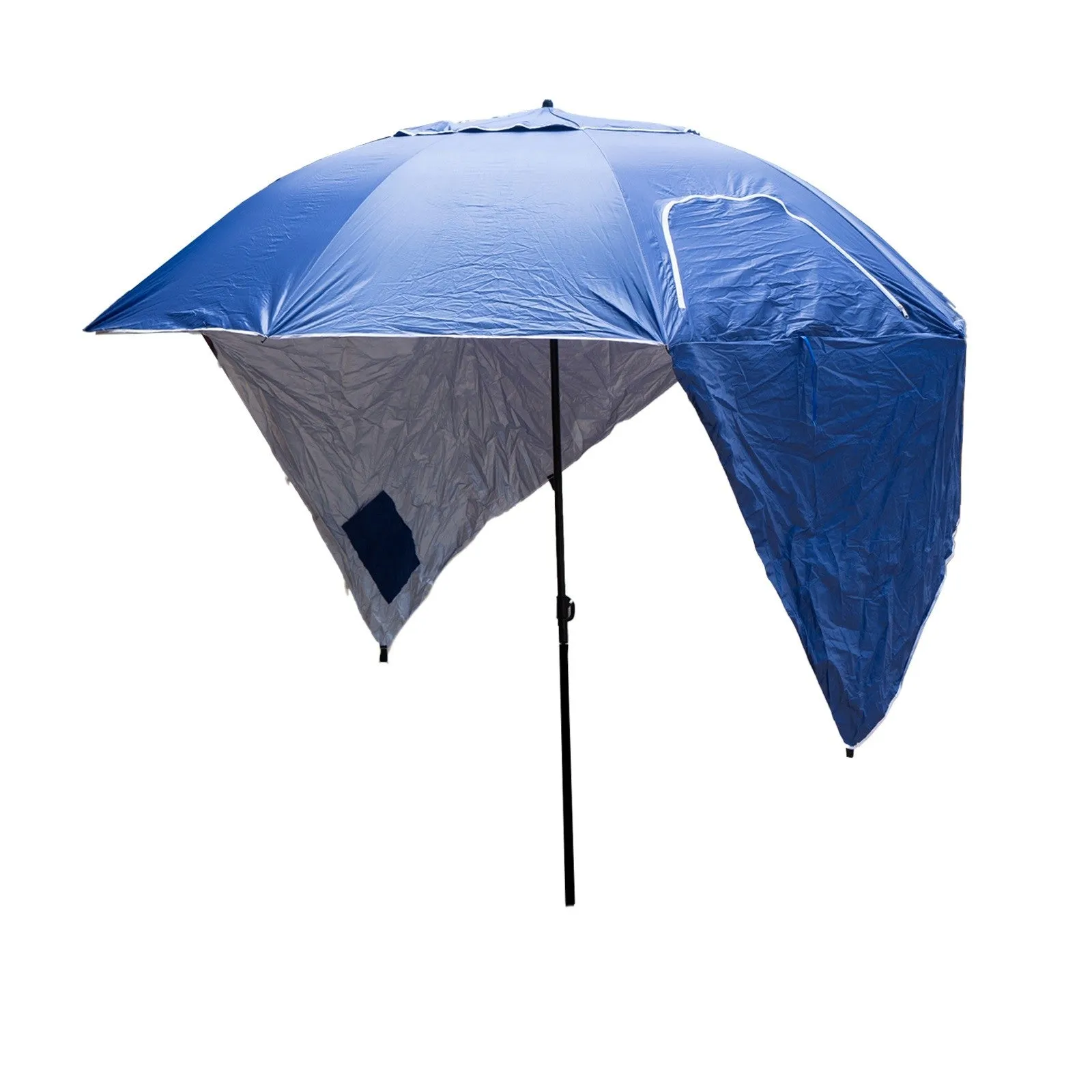 Havana Outdoors Beach Umbrella 2.4M Outdoor Garden Beach Portable Shade Shelter - Blue-NT_Rural