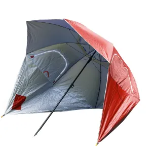 Havana Outdoors Beach Umbrella 2.4M Outdoor Garden Beach Portable Shade Shelter - Red-QLD_Rural
