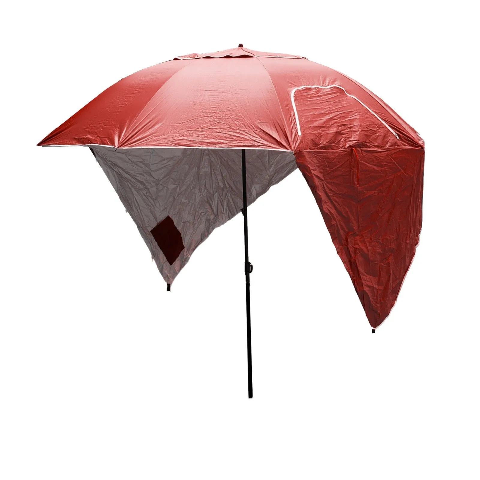 Havana Outdoors Beach Umbrella 2.4M Outdoor Garden Beach Portable Shade Shelter - Red-QLD_Rural