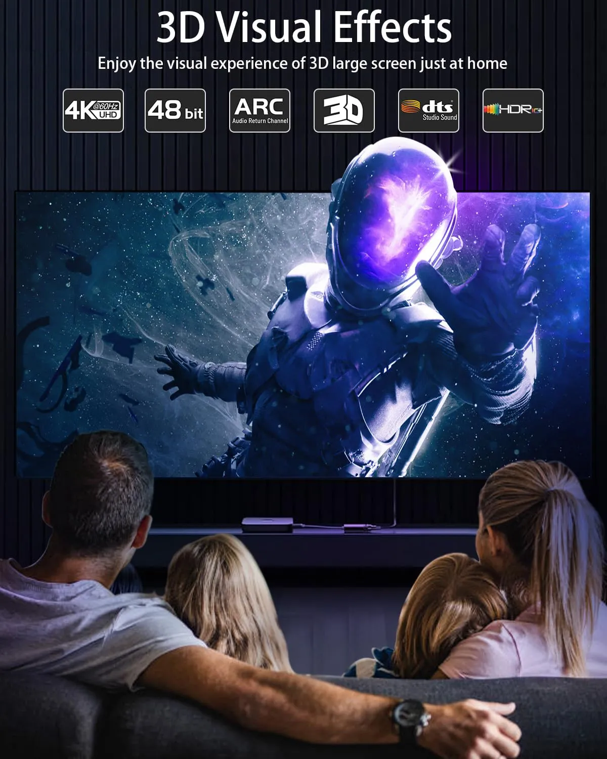 HDMI Cable 4K 50 ft, High Speed HDMI 2.0 Cord Braided | 4K@30Hz, Ultra HD, 1080p, ARC, HDR, 3D, HDCP 2.2 | for Xbox / PS5 / TV/Laptop/Monitor