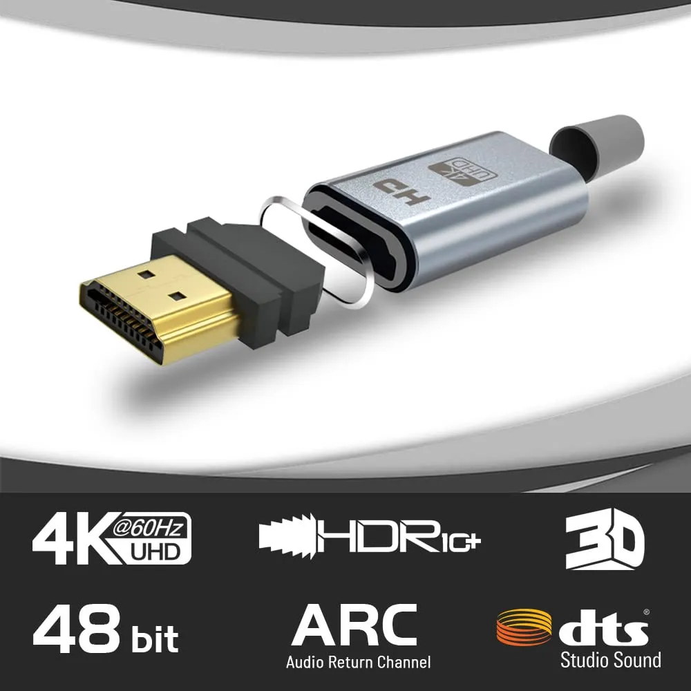 HDMI Cable 4K 50 ft, High Speed HDMI 2.0 Cord Braided | 4K@30Hz, Ultra HD, 1080p, ARC, HDR, 3D, HDCP 2.2 | for Xbox / PS5 / TV/Laptop/Monitor