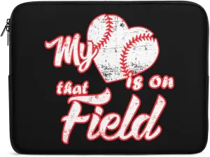 Heart is on Field Baseball Laptop Sleeve Case Computer Handbags Briefcase Carrying Bag for 10/12/13/15/17 Inch Laptops