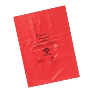 Heathrow Scientific HS10320 Biohazard Disposable Bag, 8" x 12", Red