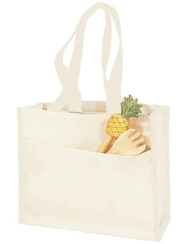 Heavy Canvas Tote Bag with Colored Trim - By Piece