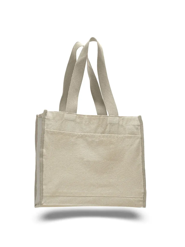 Heavy Canvas Tote Bag with Colored Trim - By Piece