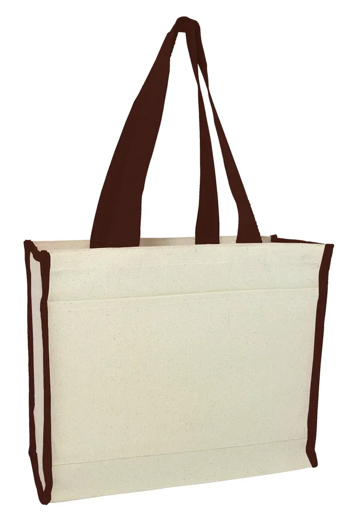 Heavy Canvas Tote Bag with Colored Trim - By Piece