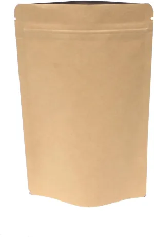 Heavy Duty Kraft Paper Self Standing Resealable Zipper Pouch Bags (1 oz- 16 oz) - FDA and USDA compliant (100, 5 Oz)