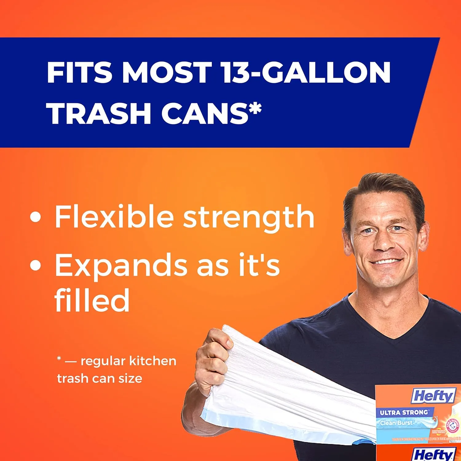 Hefty Ultra Strong 13 Gallon Trash Bags, Tall Kitchen Trash Bags 13 Gallon Size, Drawstring Closure, Continuous Odor Control, White, Citrus Twist Scent, 80 Bags