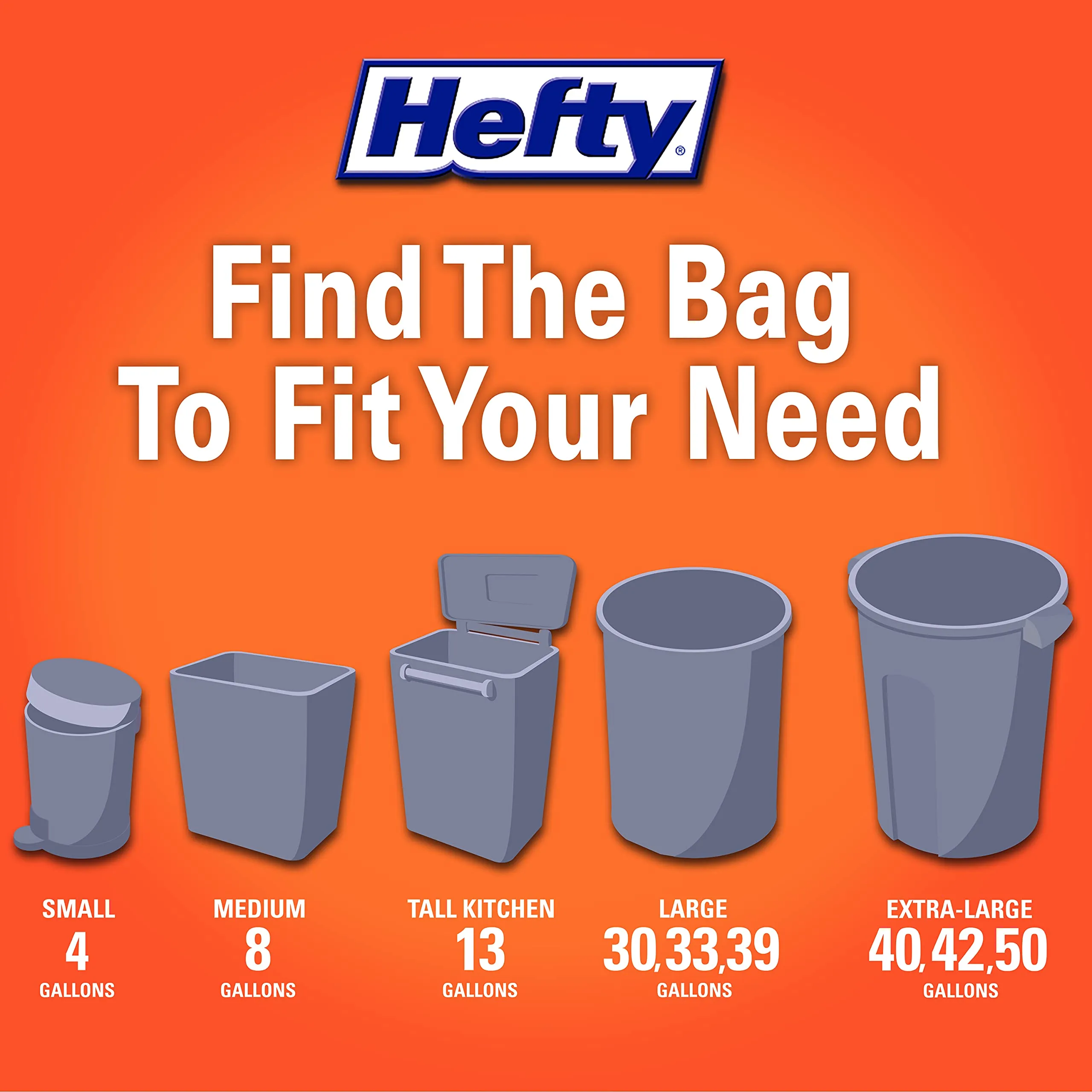 Hefty Ultra Strong 13 Gallon Trash Bags, Tall Kitchen Trash Bags 13 Gallon Size, Drawstring Closure, Continuous Odor Control, White, Lavender and Sweet Vanilla Scent, 80 Bags