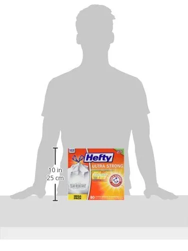 Hefty Ultra Strong 13 Gallon Trash Bags, Tall Kitchen Trash Bags 13 Gallon Size, Drawstring Closure, Continuous Odor Control, White, Lavender and Sweet Vanilla Scent, 80 Bags