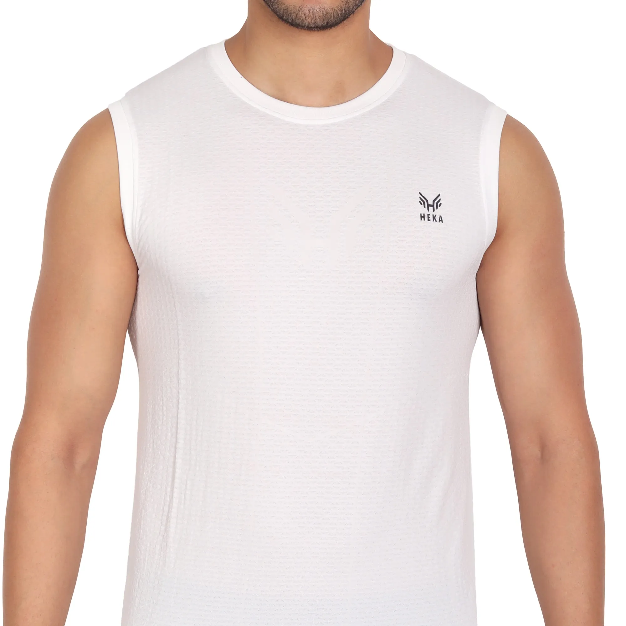 Heka Vest Mois-Tech Wicks Sweat & Dries Quick Training Vest - White