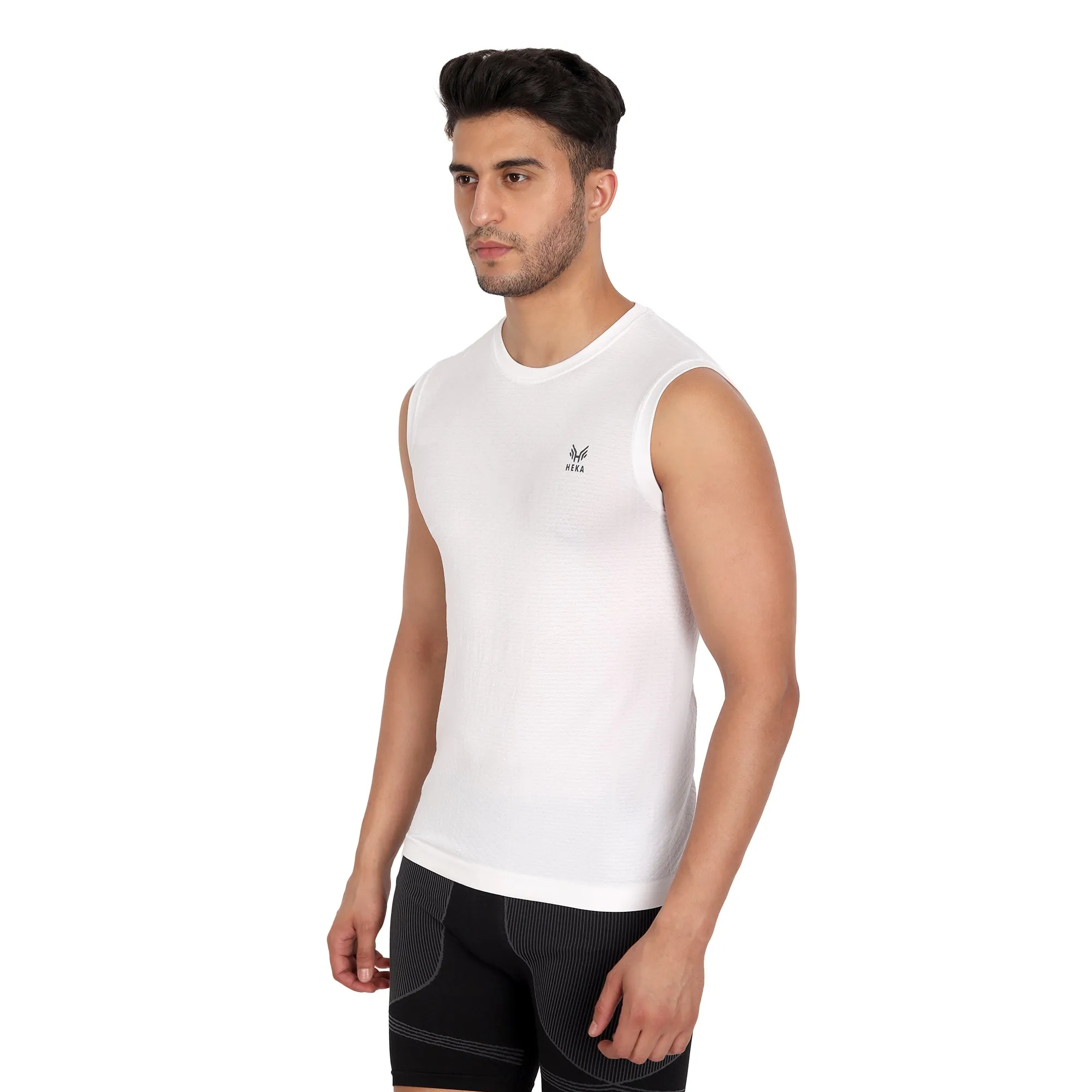 Heka Vest Mois-Tech Wicks Sweat & Dries Quick Training Vest - White