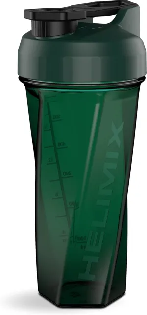 HELIMIX 2.0 Vortex Blender Shaker Bottle Holds upto 28oz | No Blending Ball or Whisk | USA Made | Portable Pre Workout Whey Protein Drink Shaker Cup | Mixes Cocktails Smoothies Shakes | Top Rack Safe