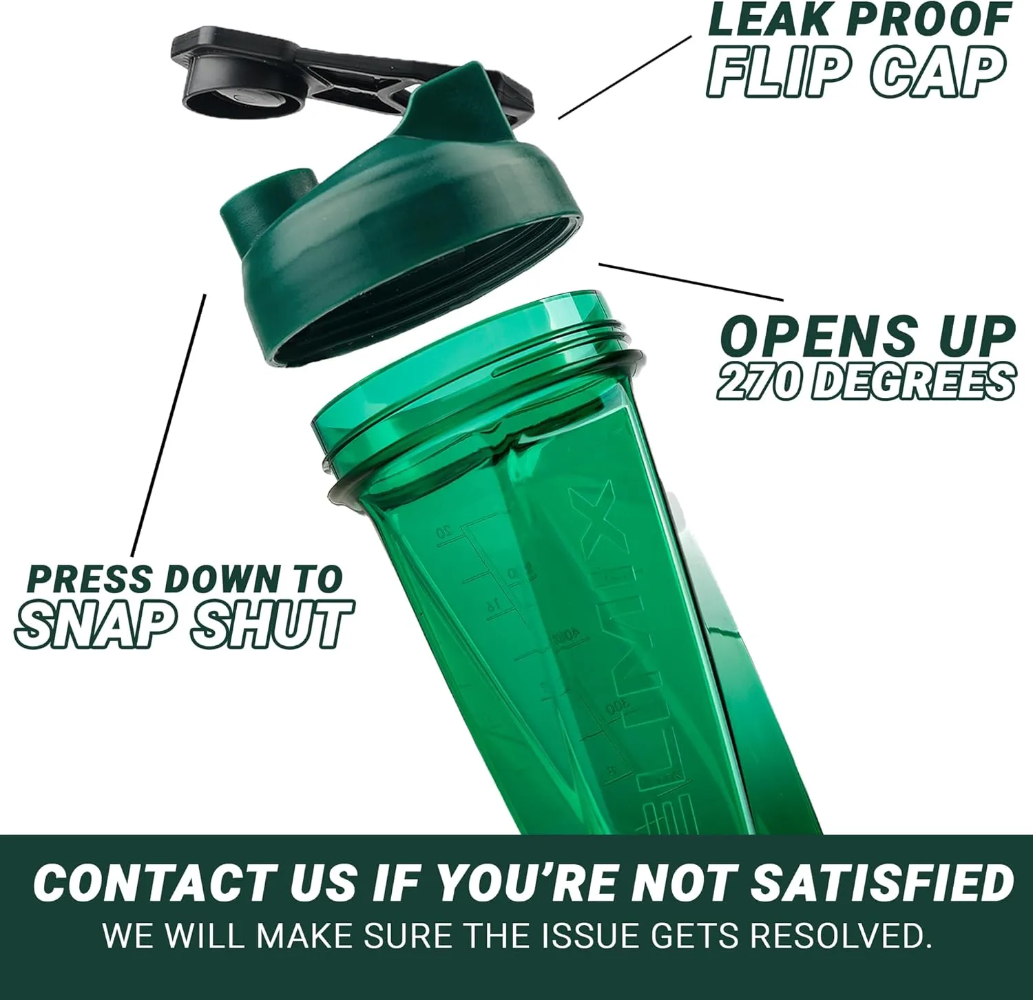 HELIMIX 2.0 Vortex Blender Shaker Bottle Holds upto 28oz | No Blending Ball or Whisk | USA Made | Portable Pre Workout Whey Protein Drink Shaker Cup | Mixes Cocktails Smoothies Shakes | Top Rack Safe