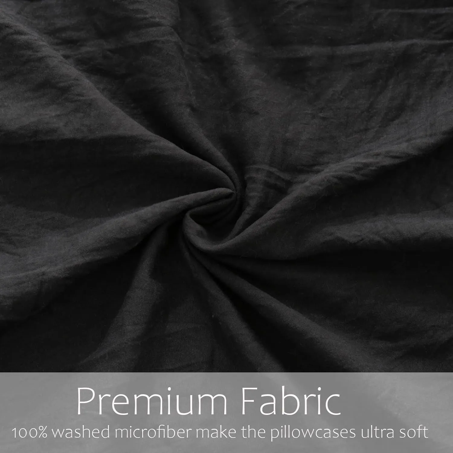 Herside Black Body Pillowcase, Ruffle Sham, 20x54 Inches, Long Pillow Cover, Ultra Soft Microfiber Decorative Body Pillow (Black)