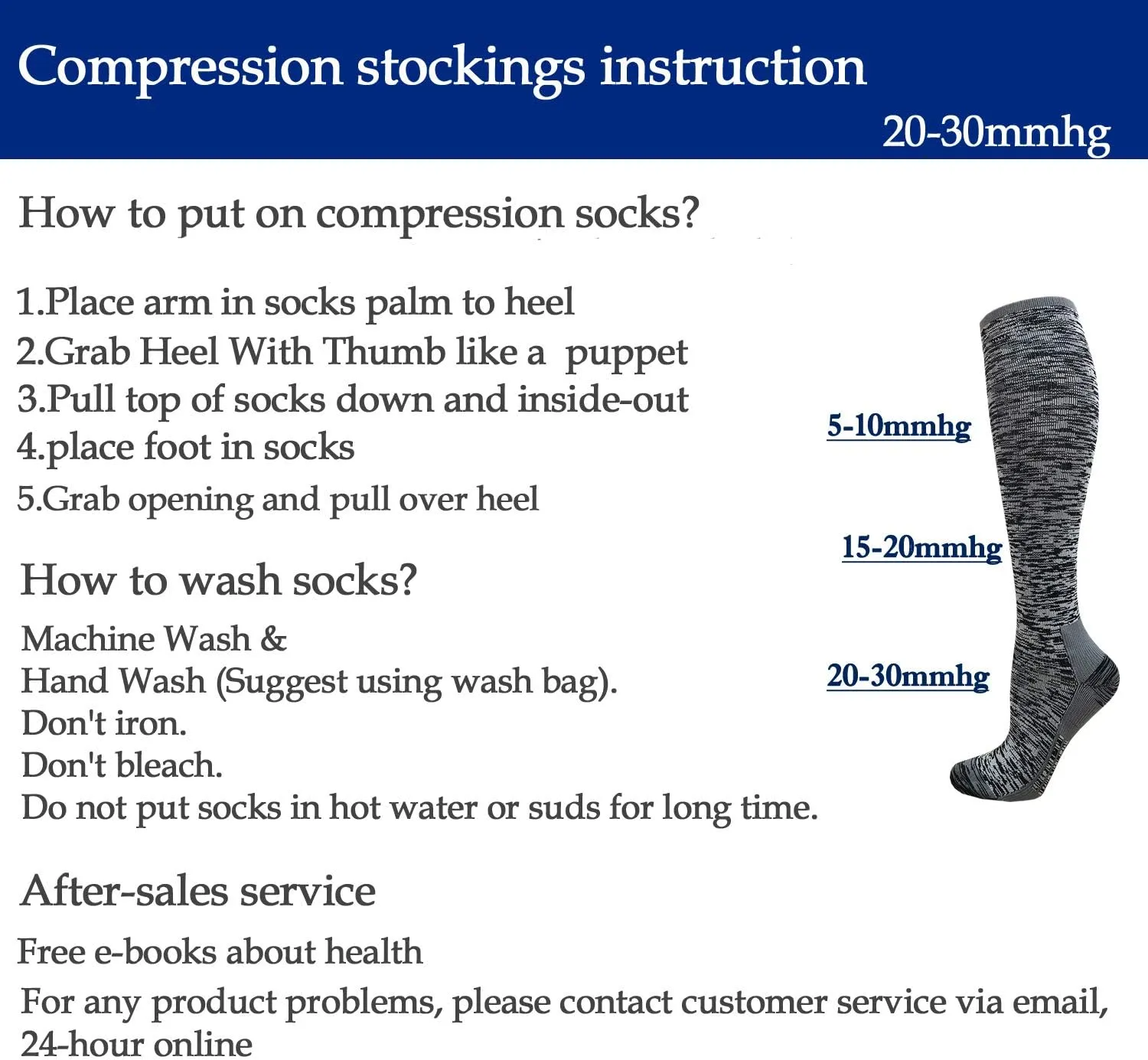 Hi Clasmix Graduated Compression Socks for Women&Men Wide Calf Comfort Best for Circulation,Pregnancy,Media,Nurse,Running,Travel