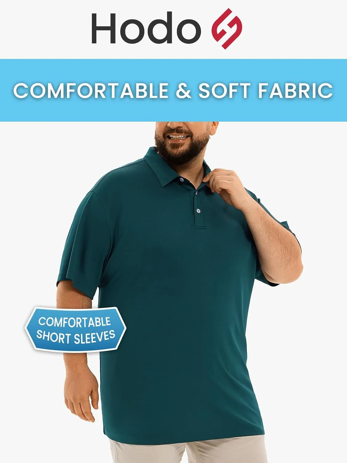 HOdo Big and Tall Mens Polo Shirt Moisture Wicking Sport Golf Shirts 2XL-6XL