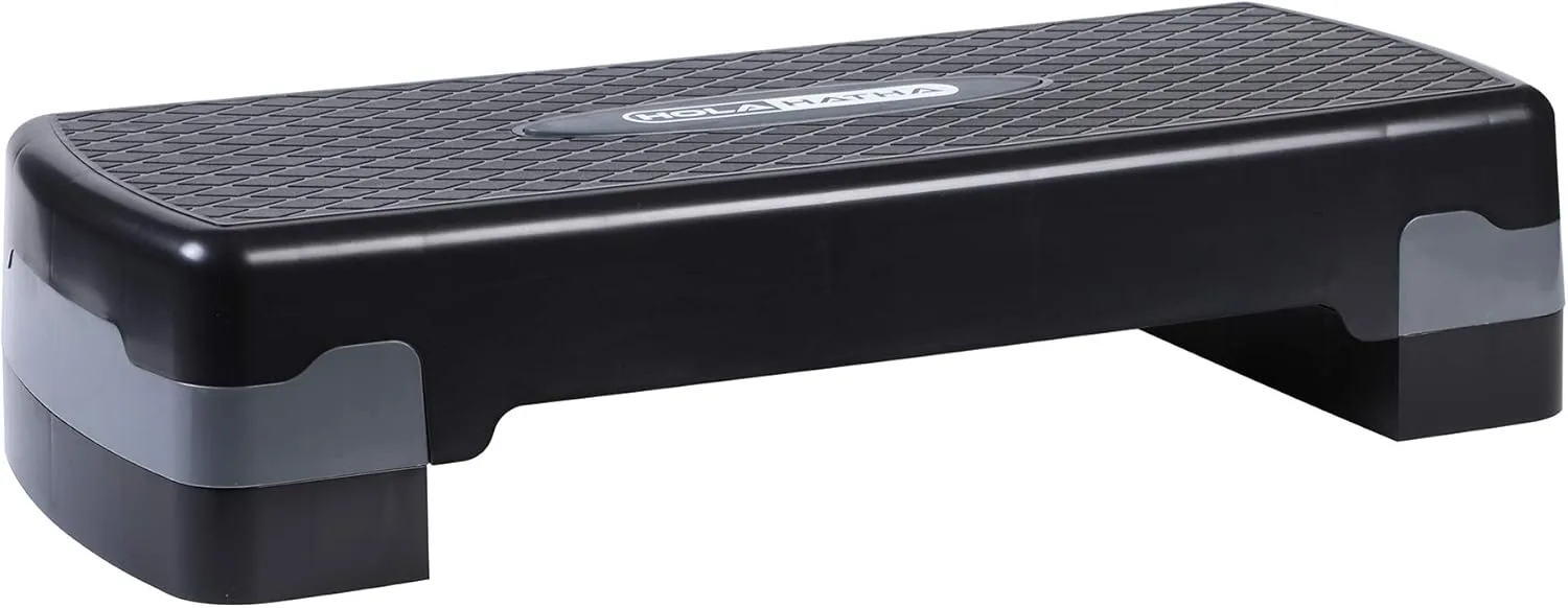 HolaHatha Compact Portable Aerobic Step Platform Exercise Fitness Equipment, Cardio Stepper with Adjustable Height for Home Gym