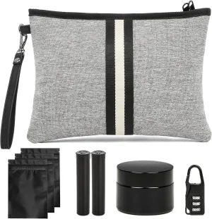 HOMEAL Smell Proof Bag,Smell Proof Pouch with Lock,Smell Proof Stash Box,Smell Proof Containers,Odor Proof Bag,Smell Proof Case,Odor Proof Pouch,New Smell Proof Bag Kit for Travel and Home(Grey)