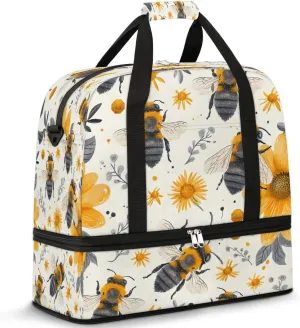 Honey Garden Travel Duffel Bag, Travel Essentials, Gym Bag for Women, Weekender Overnight Bag With Shoes Compartment, Carry On Bags for Airplanes