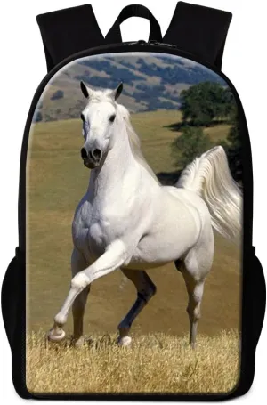 Horse Backpack for Children Cool Animal Back to School Backpack for Girls Boys Day Pack