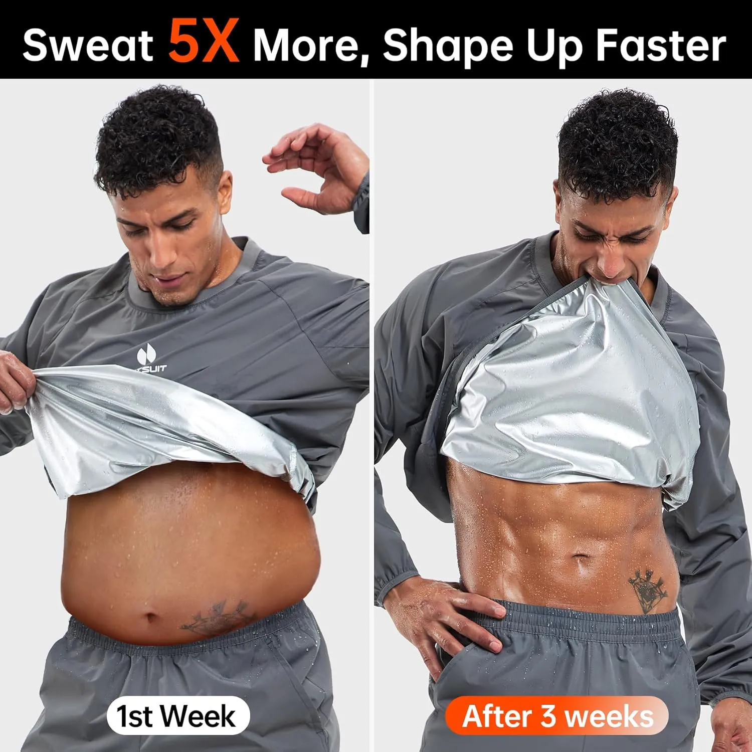 HOTSUIT Men Sauna Suit Sweat Suits Durable Gym Exercise Workout Jacket