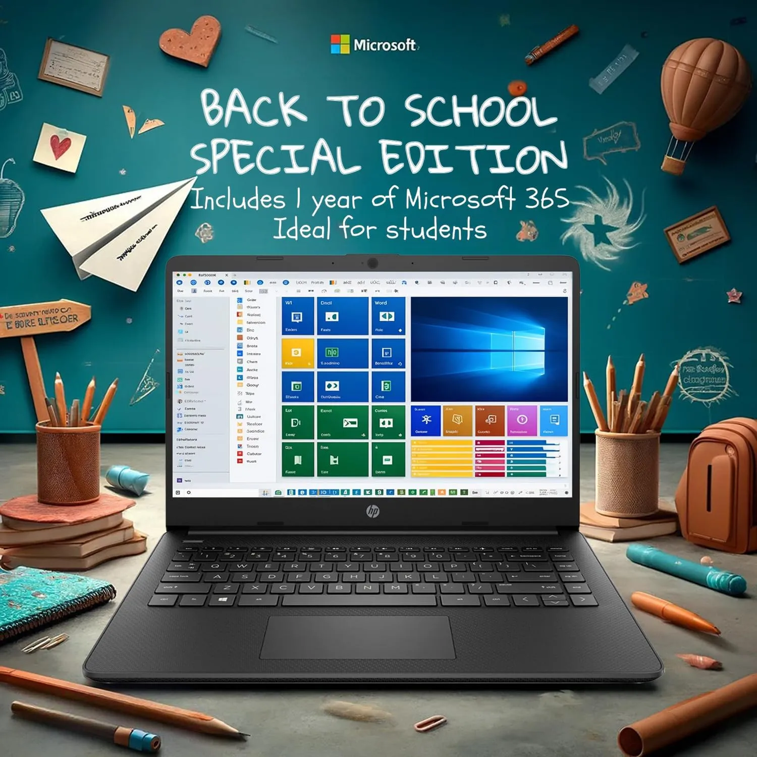 HP 14 Ultrabook • Back to School Limited Edition with Microsoft 365 • Intel 4-Core CPU • 16GB RAM • 1.6TB Storage (128GB OnBoard withHP 512GB P500 Portable SSD   1TB OneDrive) • Black • Win 11