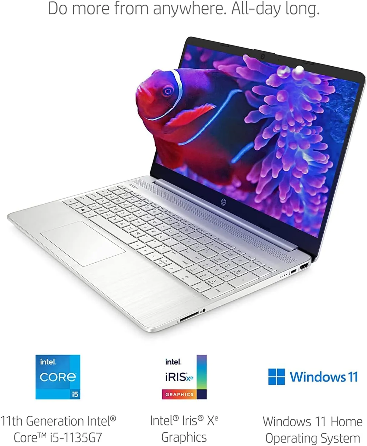 HP 15.6" Laptop, Intel Core i5-1135G7 Processor, Intel Iris Xe Graphics, 15.6" FHD Anti-Glare Display, Online Meeting Ready, HDMI, Wi-Fi and Bluetooth, Windows 11 Home(16GB RAM | 1TB SSD)