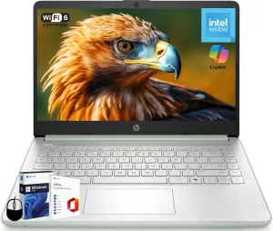 HP 2025 Student Business Laptop, Intel Processor N150(up to 3.6 GHz), 14 Inch LED Screen, 8GB RAM, 384GB Storage(128GB UFS 256GB MSD), Wi-Fi 6, Copilot AI, Office Pro Lifetime, Windows 11 Pro,w/Mouse