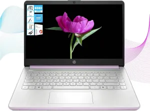 HP AI-Powered 14" HD Laptop with Microsoft Office and 1TB Cloud Storage Included for 1-Year| 16GB RAM|128GB SSD & 128GB Portable SSD| Intel 4-Core CPU| Webcam|Ultra Light| Windows 11| RK Bundle|Purple