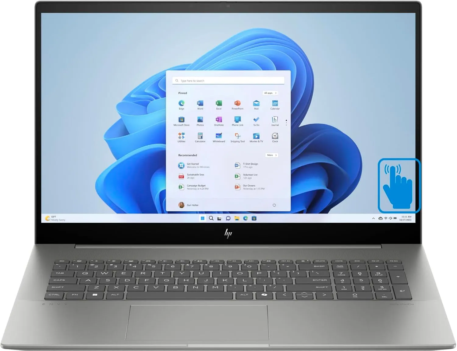 HP Envy AI Powered Laptop 17.3" Touchscreen IPS FHD (16-Core Intel Ultra 7-155H, 64GB DDR5, 2TB PCIe SSD, Intel Arc, Backlit KYB, 2 Thunderbolt 4, WiFi 6E, Win 11 Pro) w/DKZ Hub USB Port Expander