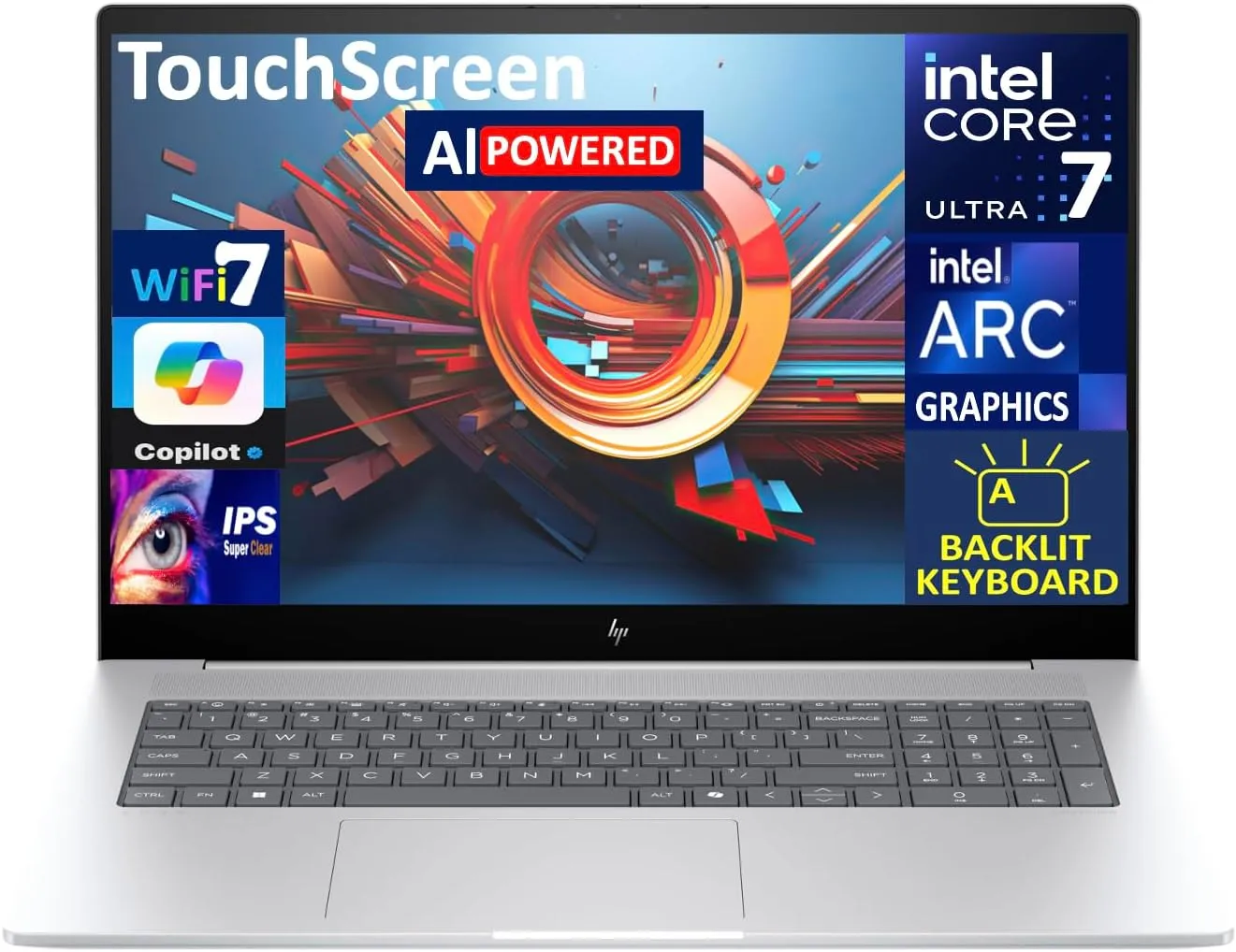 HP Envy AI Powered Laptop 17.3" Touchscreen IPS FHD Display (Intel Ultra 7-155H, 64GB DDR5, 2TB PCIe SSD, Intel Arc, Backlit KB, Thunderbolt 4, WiFi 7, Webcam, Bluetooth 5.4, Win 11 Home)