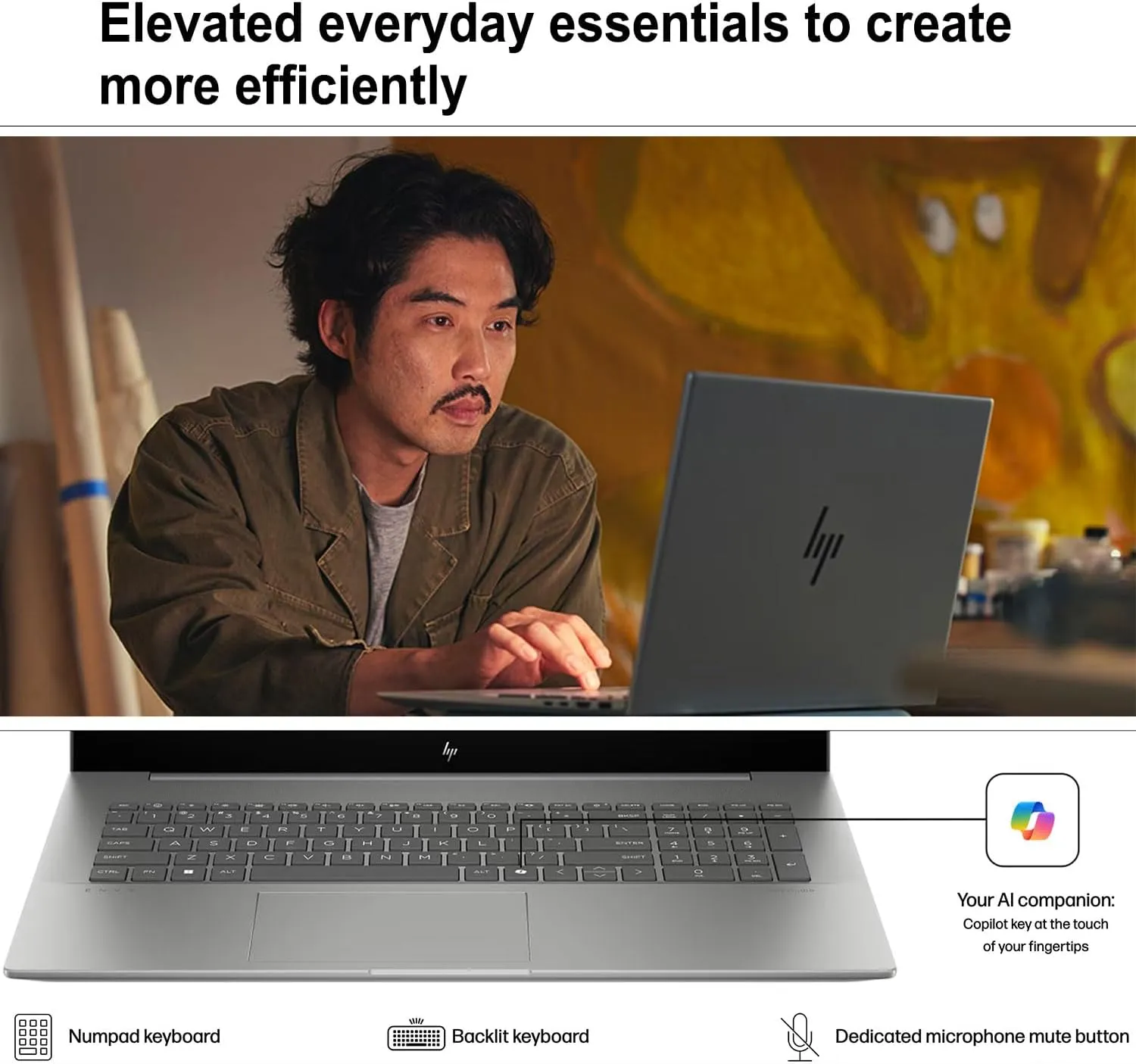 HP Envy High Performance AI Laptop, 17.3" FHD Touchscreen, Intel Core Ultra 7 155H, 16GB DDR5 RAM, 1TB SSD, Backlit KB, Wi-Fi 7, W11P, Silver, (Targus USB-C 100W) Docking Station Bundle