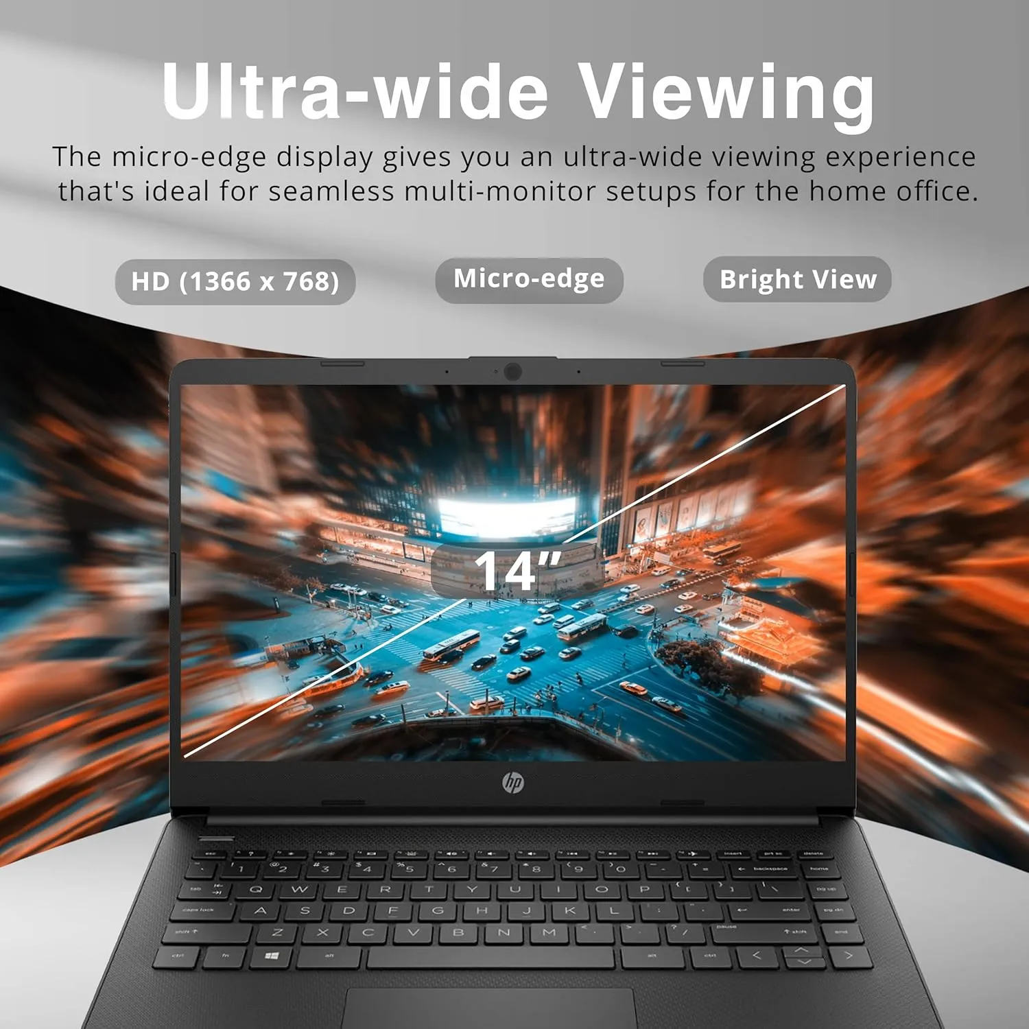 HP Premium Stream 14" HD BrightView Laptop, Intel Celeron N4120, 8GB RAM, 64GB eMMC Storage, HD Webcam, UHD Graphics, 1 Year Office 365, Bluetooth, WiFi, HDMI, Win 11s, Black, 32GB Hotface USB Card