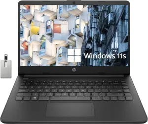 HP Premium Stream 14" HD BrightView Laptop, Intel Celeron N4120, 8GB RAM, 64GB eMMC Storage, HD Webcam, UHD Graphics, 1 Year Office 365, Bluetooth, WiFi, HDMI, Win 11s, Black, 32GB Hotface USB Card