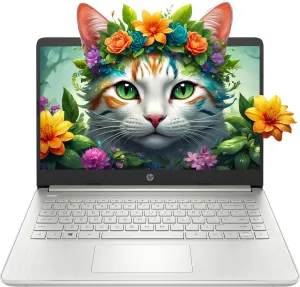 HP Stream 14" HD BrightView Laptop, Intel Celeron N4120, 8GB RAM, 128GB eMMc, Intel UHD Graphics, 720p HD Webcam, WiFi 5, Bluetooth, Windows 11, Silver (Renewed)