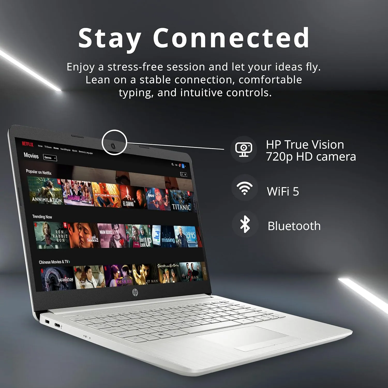 HP Stream 14" HD BrightView Laptop, Intel Celeron N4120 Processor, 8GB RAM, 64GB SSD, Intel UHD Graphics, 720p Webcam, WiFi, HDMI, Win 11 S, Silver (Renewed)