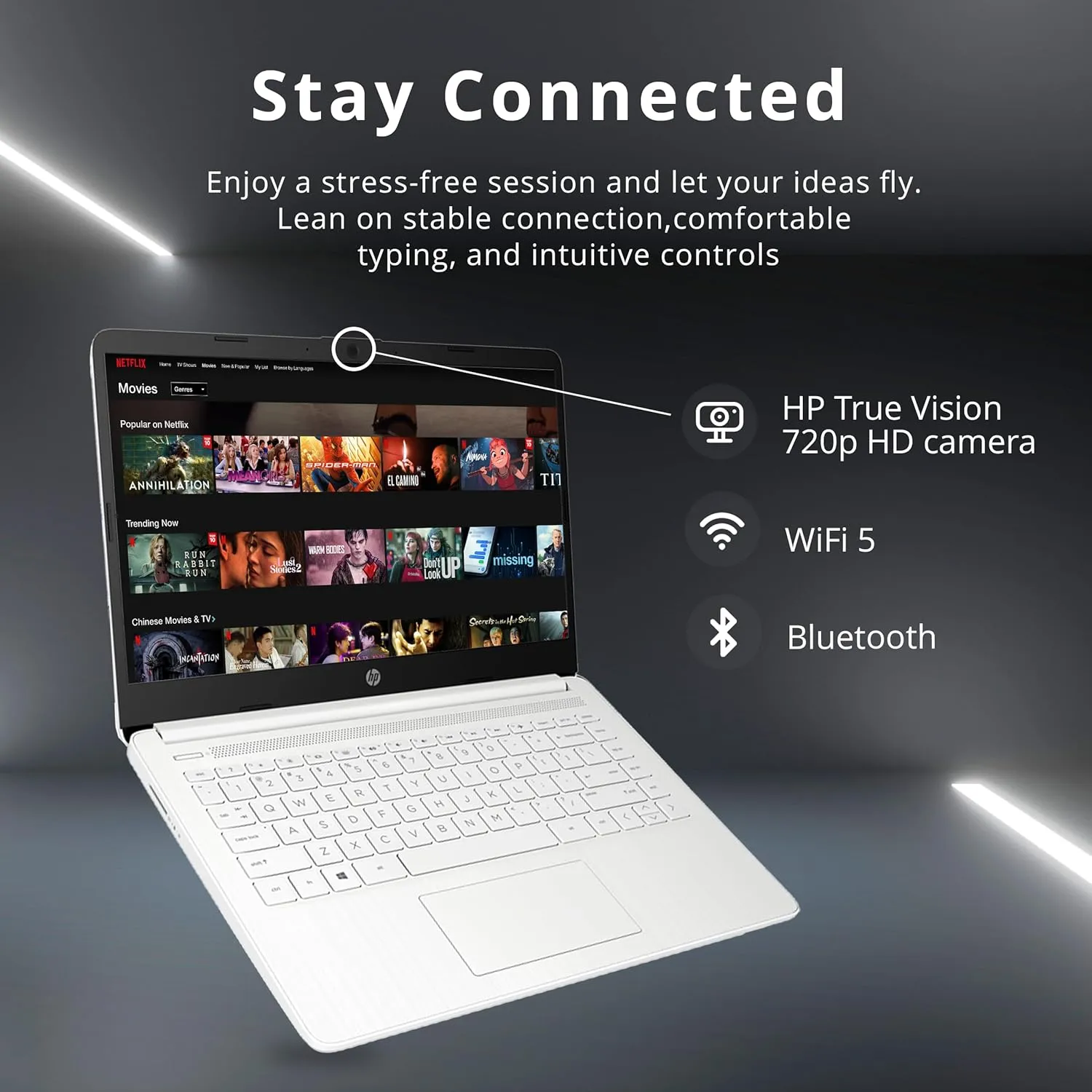 HP Stream 14" HD BrightView Laptop, Intel Celeron N4120 Processor, 8GB RAM, 64GB SSD, Intel UHD Graphics, 720p Webcam, WiFi, HDMI, Win 11 S, White (Renewed)