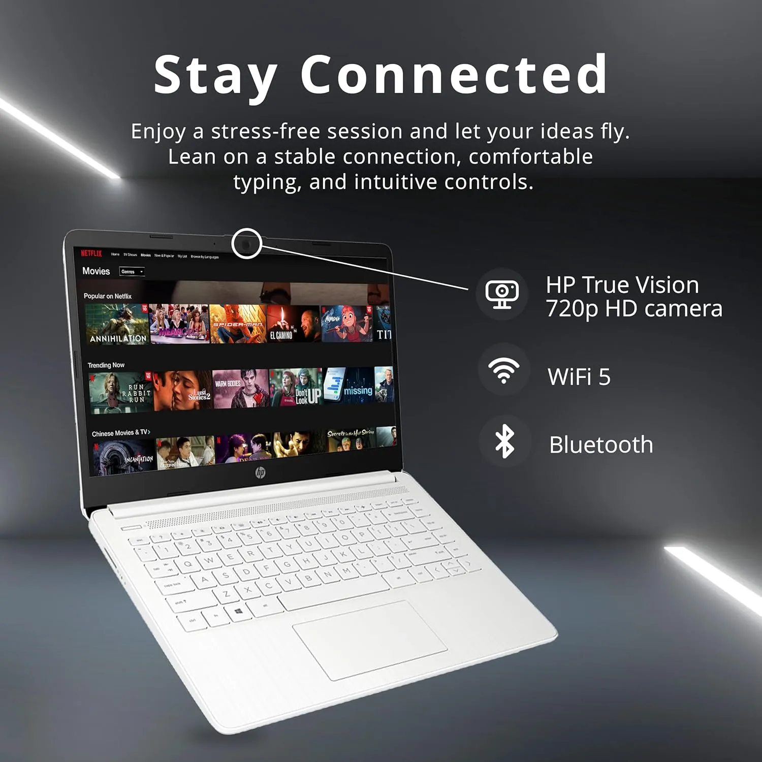 HP Stream 14" HD Lightweight Laptop, Intel Celeron N4120, 16GB RAM, 224GB Storage(64GB eMMC   160GB Docking Station), Intel UHD Graphics, HD Webcam, 1 Year Office 365, WiFi, Bluetooth, Win 11s, White