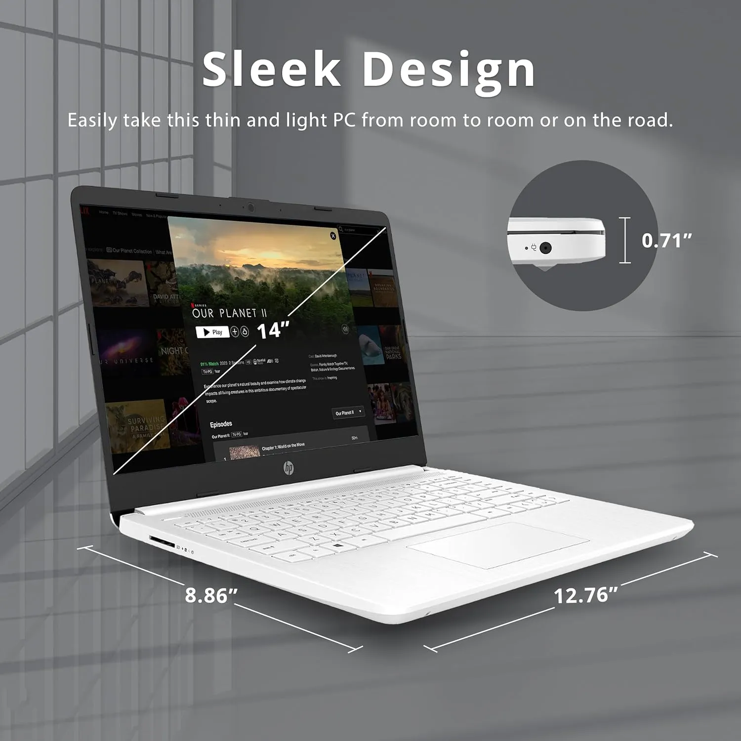 HP Stream 14" HD Lightweight Laptop, Intel Celeron N4120, 16GB RAM, 224GB Storage(64GB eMMC   160GB Docking Station), Intel UHD Graphics, HD Webcam, 1 Year Office 365, WiFi, Bluetooth, Win 11s, White