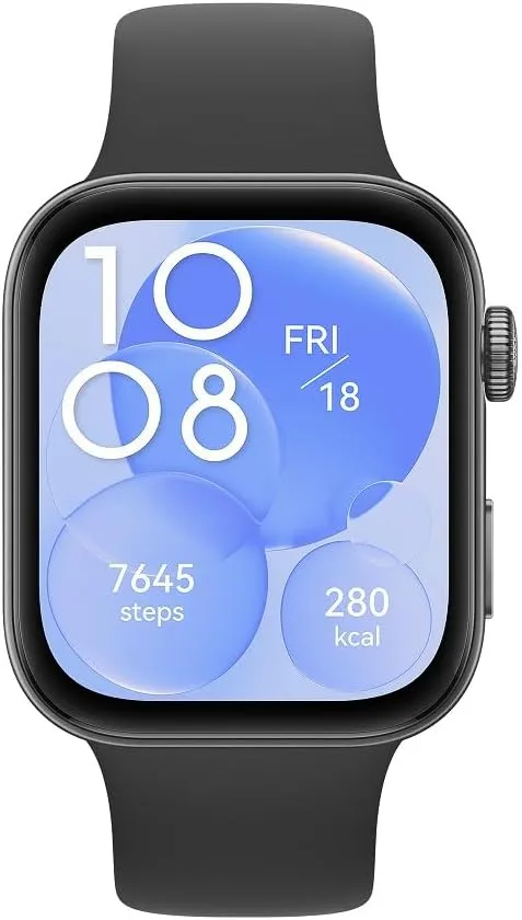 Huawei Watch FIT 3，1.82" AMOLED Display ，Ultra-Slim Design，All-Round Fitness Management，Comprehensive Health Managment，Durable Battery Life，Compatible with iOS & Android (Black)
