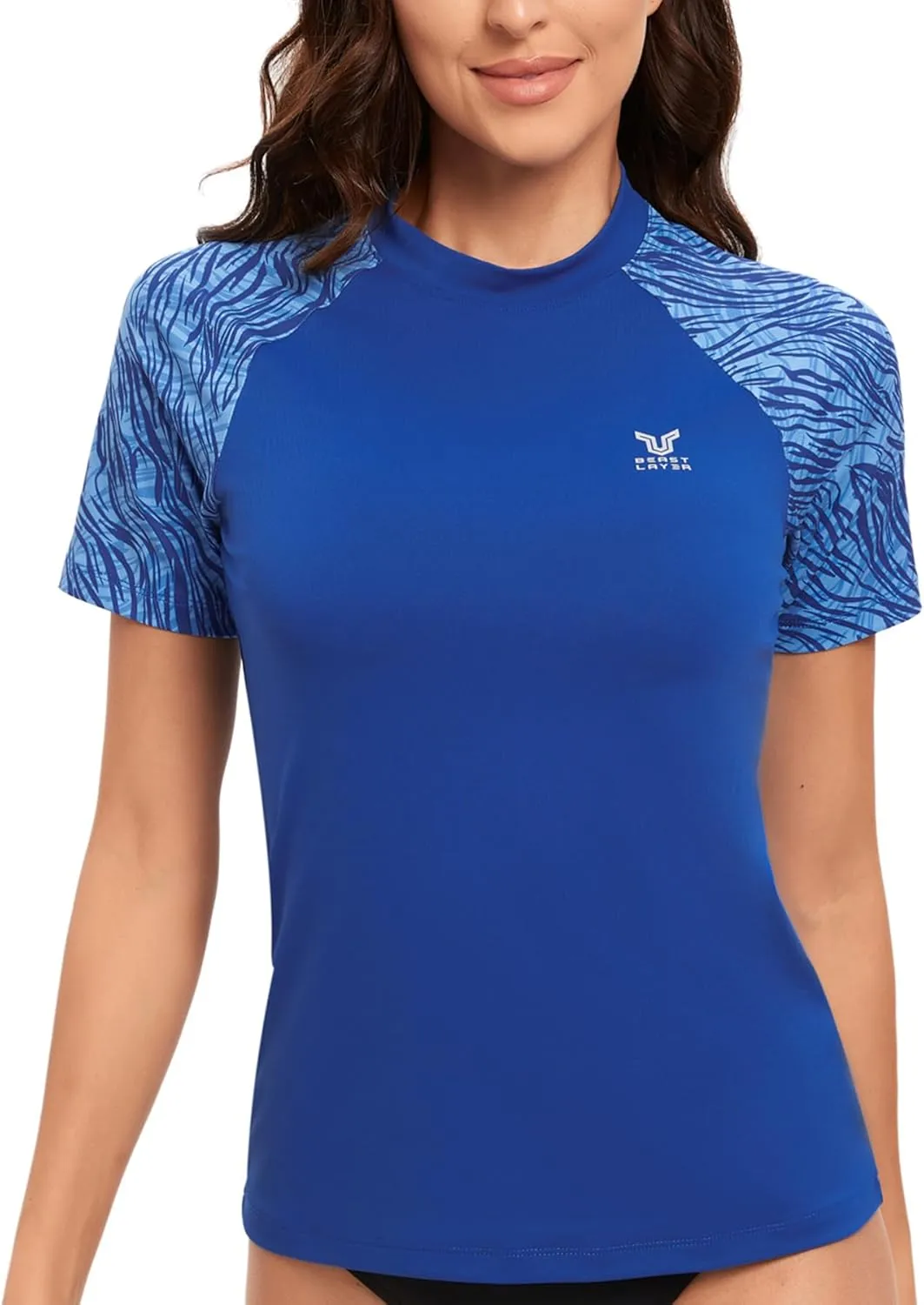 HUGE SPORTS Women's UPF 50  UV Protection Sun Shirts Short Sleeve Quick Dry Rash Guard Swim Gym Workout Tops