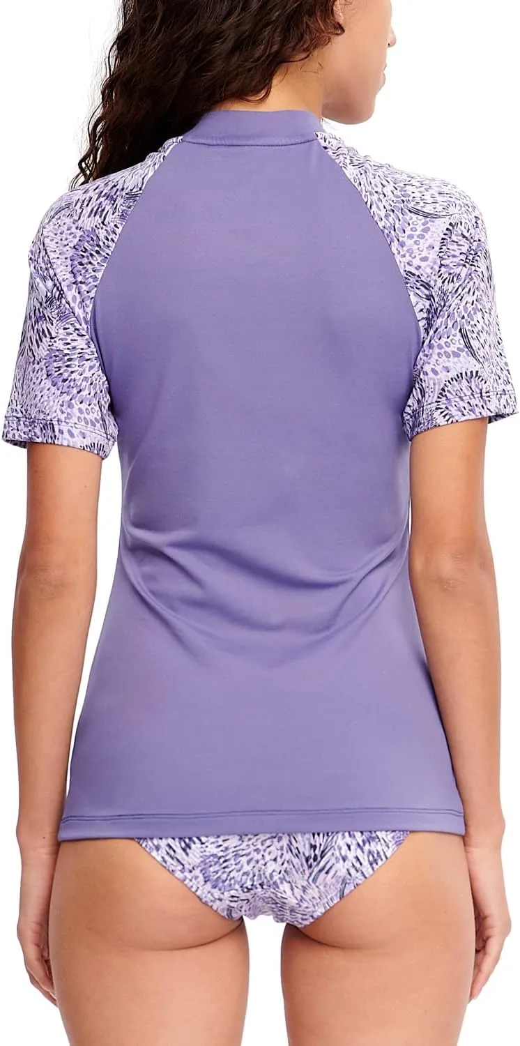 HUGE SPORTS Women's UPF 50  UV Protection Sun Shirts Short Sleeve Quick Dry Rash Guard Swim Gym Workout Tops