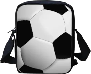 HUGS IDEA 3D Soccer Ball Messenger Bag Small Cross Body Pouch for Men Boys Travel Cellphone Purse Holder Satchel Tote Handbags