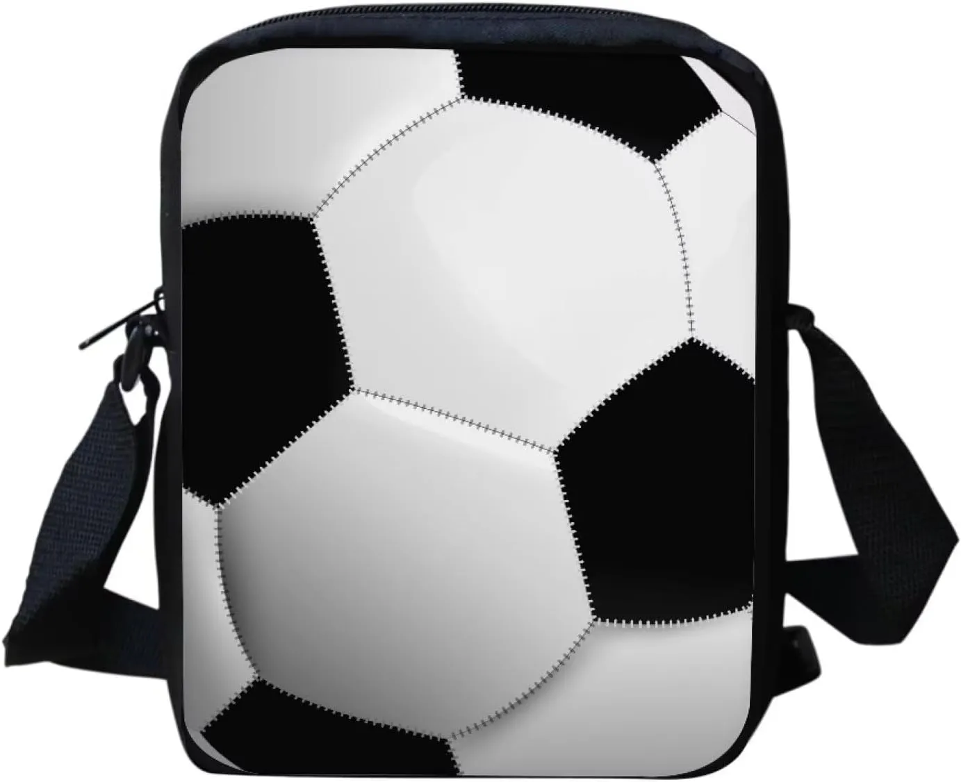HUGS IDEA 3D Soccer Ball Messenger Bag Small Cross Body Pouch for Men Boys Travel Cellphone Purse Holder Satchel Tote Handbags