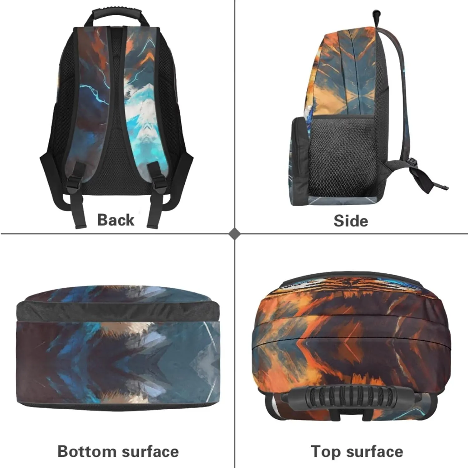 HUGS IDEA 3D Tiger Backpack for Kids Cool Animal School Bookbag for Boys 6-8 Lightweight School Bag for Boys Bookbags with Lunch Box Portable Lunch Bag and Pencil Box Set 4 in 1
