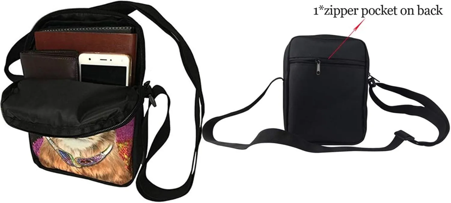 HUGS IDEA American Flag Print Small Shoulder Messenger Bag Single Cross Body Bags Cellphone Pouch Wallet Purse