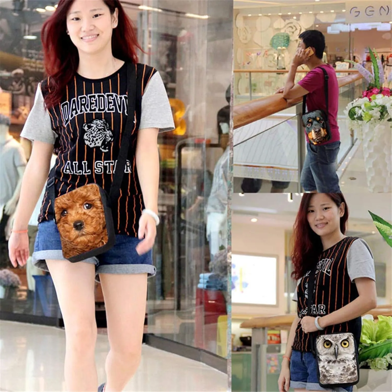 HUGS IDEA American Flag Print Small Shoulder Messenger Bag Single Cross Body Bags Cellphone Pouch Wallet Purse