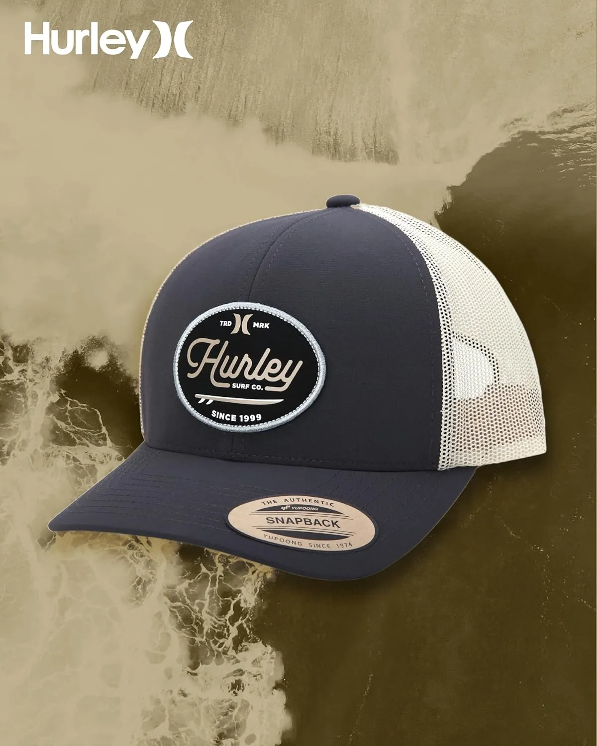 Hurley Mens' Hat - Beach Break Trucker Water Resistant Baseball Cap